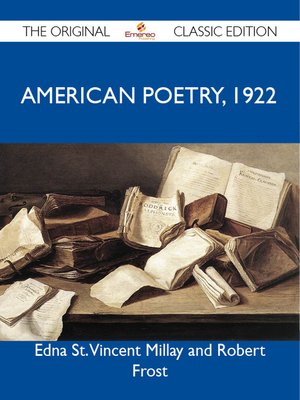 cover image of American Poetry, 1922 - The Original Classic Edition